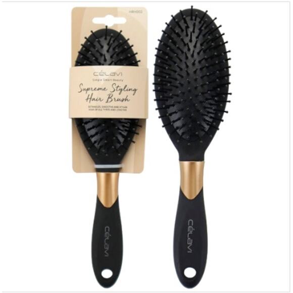 K-Care Celavi Black And Gold Oval Brush*Sleek Styling*Korean Skincare Company - Picture 1 of 1
